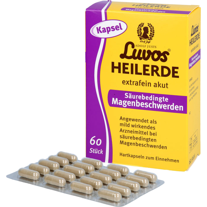 Luvos Heilerde extrafein akut säurebedingte Magenbeschwerden Kapseln, 60 St. Kapseln
