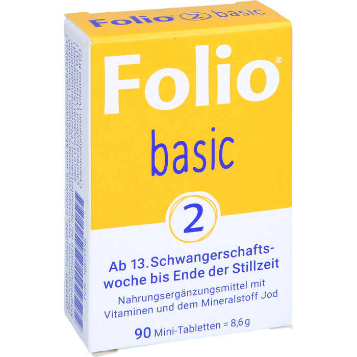 Folio 2 Basic ab 13.Schwangerschaftswoche bis Ende der Stillzeit, 90 pcs. Tablets