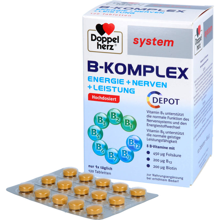 Doppelherz system B-Komplex Tabletten Energie + Nerven + Leistung, 120 pc Tablettes