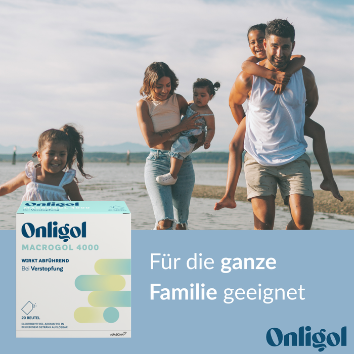 Onligol Macrogol 4000 - Sanfte, effektive Hilfe bei Verstopfung und Obstipation - mit Macrogol 4000 - ohne Zusatzstoffe & Zucker, 20 St. Beutel