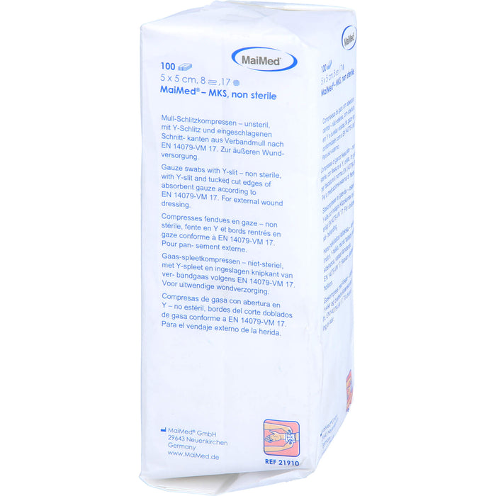 Schlitzkompressen 5x5cm 8-fach unsteril, 100 St KOM
