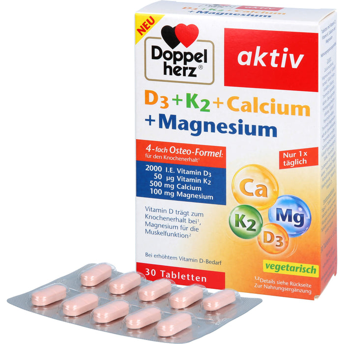 Doppelherz D3 + K2 + Calcium + Magnesium, 30 St TAB