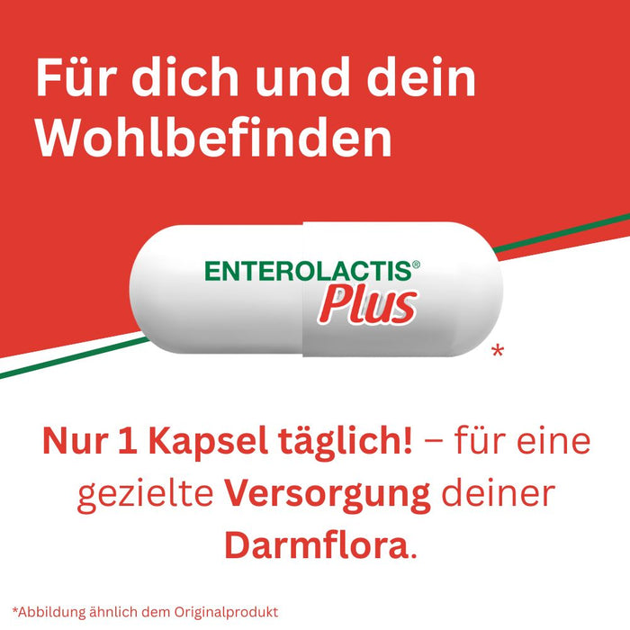 Enterolactis Plus - natürliche Versorgung der Darmflora und des Darmmikrobioms mit L. Casei DG - 24 Mrd. lebende Zellen pro Kapsel - laktosefrei & glutenfrei, 30 pc Capsules
