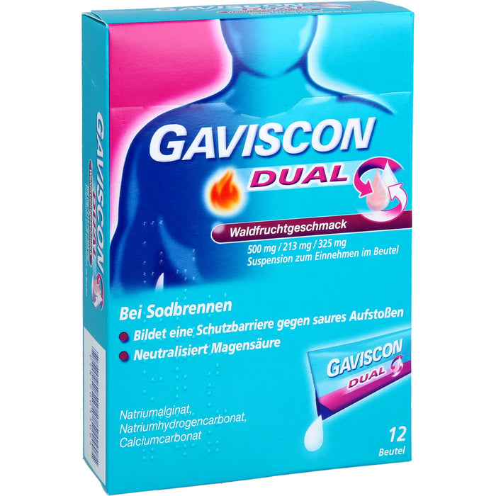 GAVISCON Dual Suspension bei Sodbrennen Waldfruchtgeschmack, 12 pc Sachets