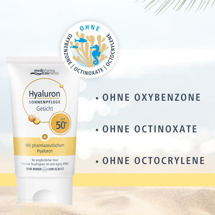 Medipharma Cosmetics Hyaluron Sonnenpflege Gesicht LSF 50+, 50 ml Crème