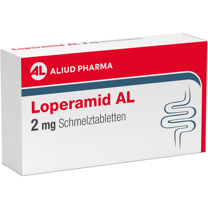 Loperamid AL 2 mg Schmelztabletten bei Durchfall, 12 pc Tablettes