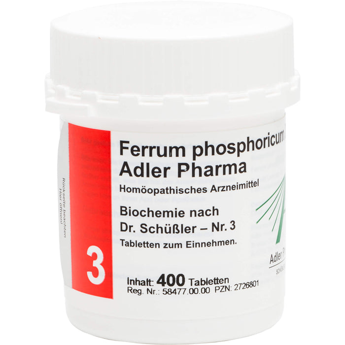 Adler Pharma Ferrum phosphoricum D12 Biochemie nach Dr. Schüßler Nr.3 Tabletten, 400 St. Tabletten