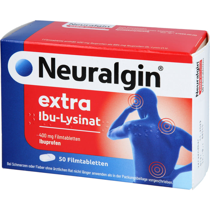 Neuralgin extra Ibu Lysinat, bei Schmerzen oder Fieber, 50 St. Tabletten