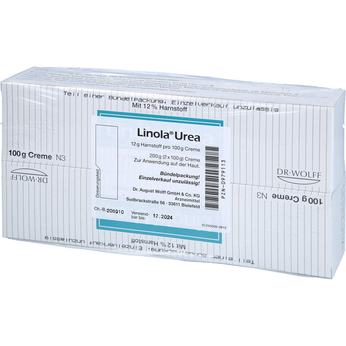 Linola Urea Creme bei Neurodermitis, Altershaut und der Behandlung von Ichthyosen, 200 g Creme