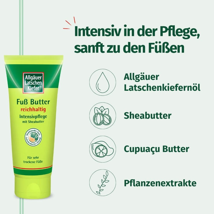 Allgäuer Latschenkiefer Fuß Butter reichhaltige Intensivpflege mit Sheabutter, 100 ml Cream