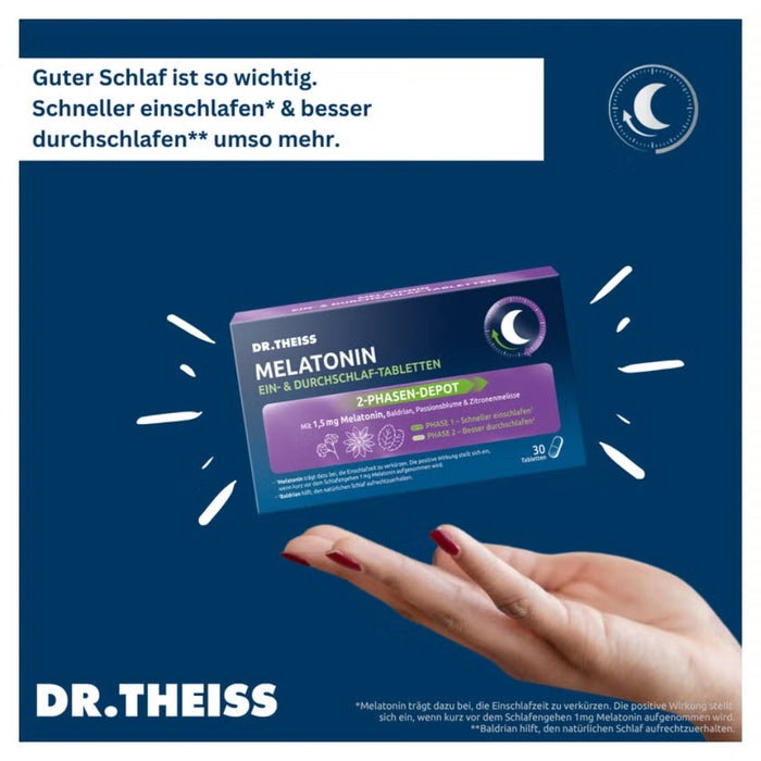 DR. THEISS Melatonin Ein- & Durchschlaf-Tabletten, 30 St., 30 pc Tablettes