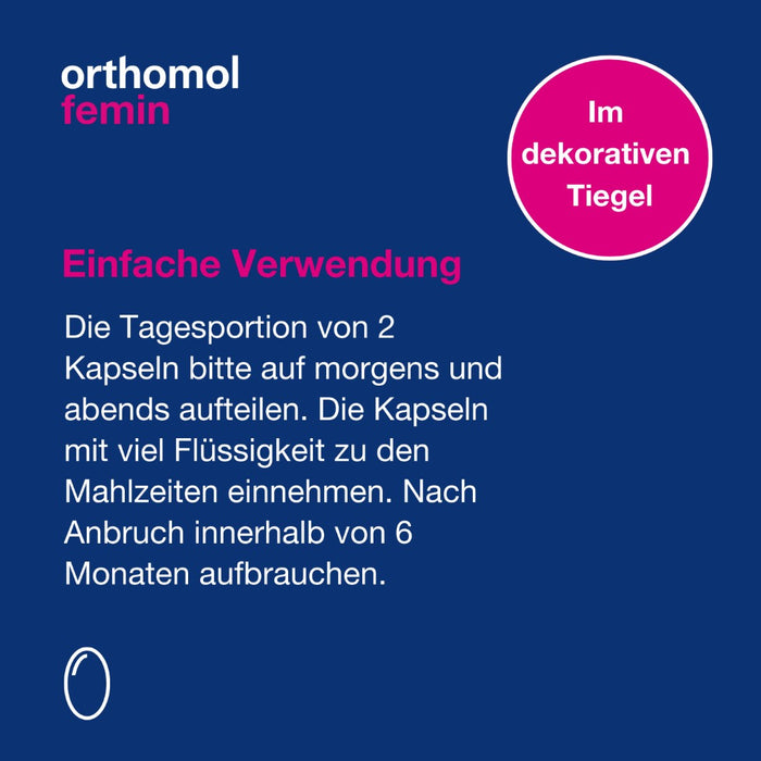 Orthomol Femin - Mikronährstoffe für Frauen in den Wechseljahren - mit Biotin, Selen, Zink, Nachtkerzenöl, Coenzym Q10, 90 St. Tagesportionen