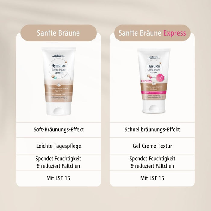 Medipharma Cosmetics Hyaluron Sanfte Bräune Gesicht, 30 ml Crème