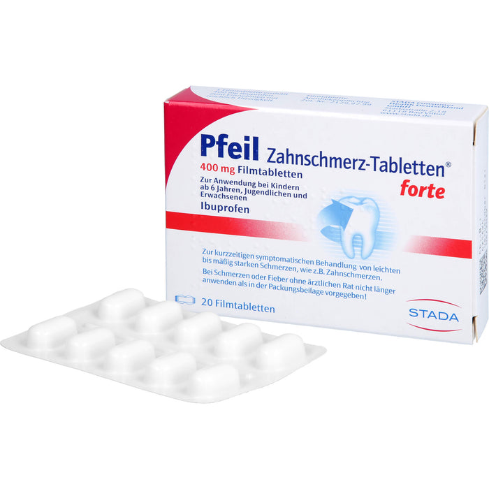 Pfeil Zahnschmerz-Tabletten forte 400 mg Ibuprofen, 20 pcs. Tablets