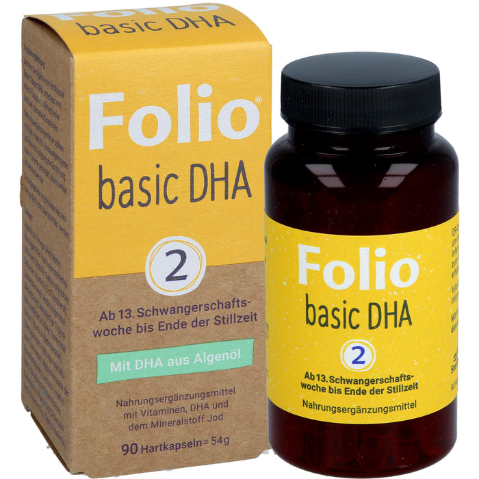 Folio 2 Basic DHA für Schwangerschaft & Stillzeit mit bioaktiver Folsäure, 90 St. Kapseln