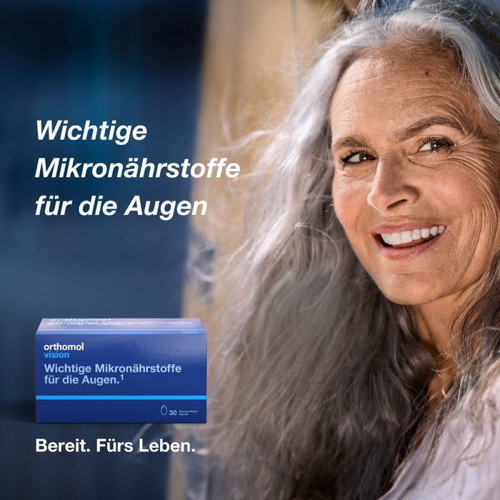 Orthomol Vision - wichtige Mikronährstoffe für die Augen - Nahrungsergänzung mit Lutein, Zeaxanthin, Omega-3-Fettsäuren, 30 St. Tagesportionen