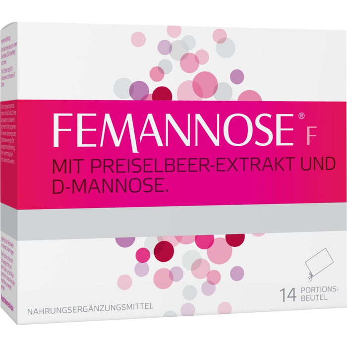 Femannose F Trinkgranulat mit je 2000 mg D-Mannose und 100 mg Preiselbeer-Extrakt, 14 St. Beutel