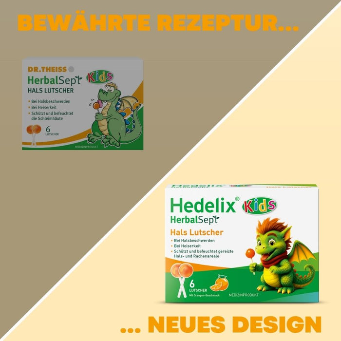 Hedelix HerbalSept Hals Lutscher Kids, 6 pcs. Lollipop