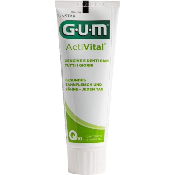GUM ActiVital Zahnpasta für gesundes Zahnfleisch und Zähne jeden Tag, 75 ml Toothpaste