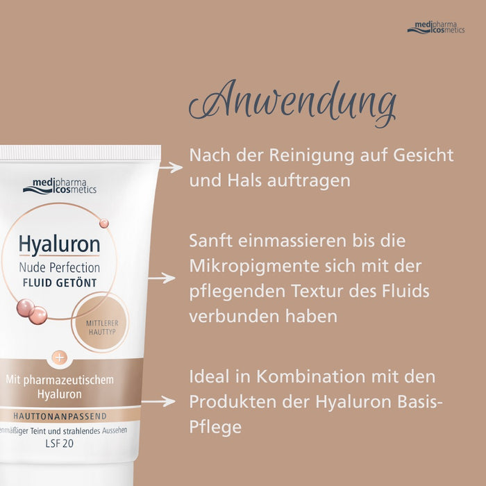 Hyaluron Nude Perfection Fluid getönt mittl HT L20, 50 ml Crème