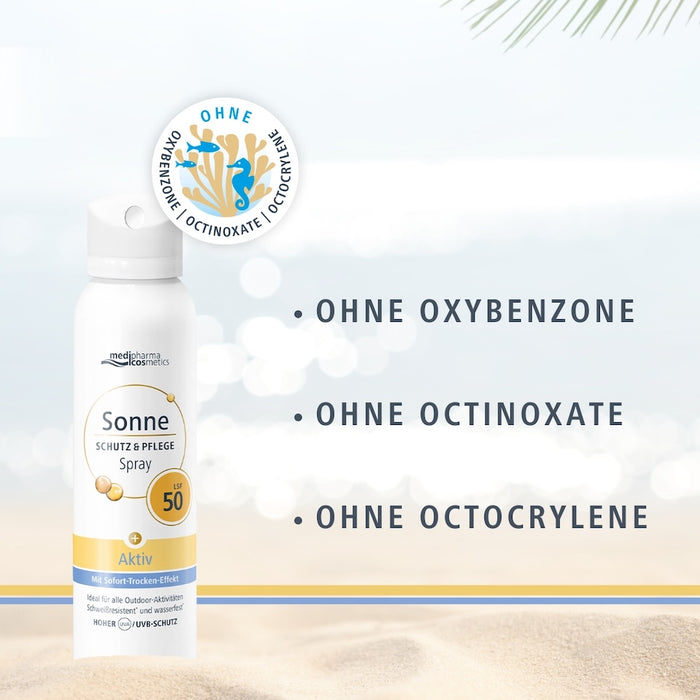 Medipharma Cosmetics Sonne Schutz & Pflege Spray LSF 50 mit Sofort-Trocken-Effekt, 150 ml Lösung