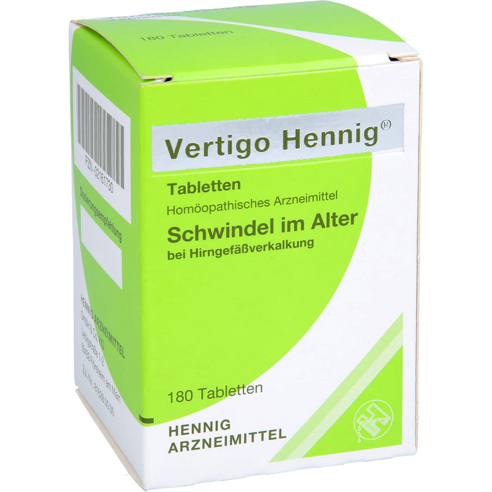 Vertigo Hennig Tabletten, 180 pc Tablettes