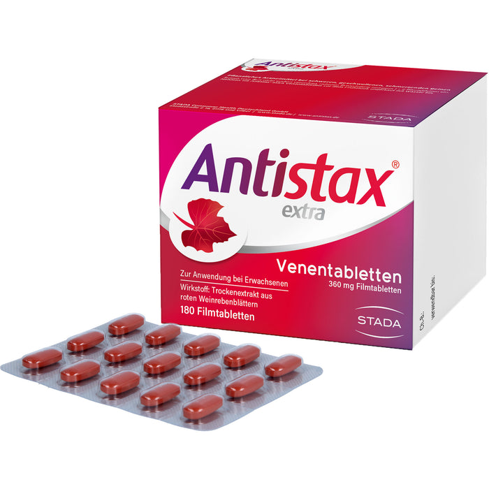Antistax extra Venentabletten 360 mg bei Krampfadern, Besenreisern, schweren & geschwollenen Beinen, 180 St. Tabletten