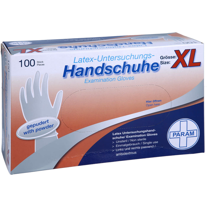 Einmal Handschuhe Latex gepudert XL, 100 St HAS