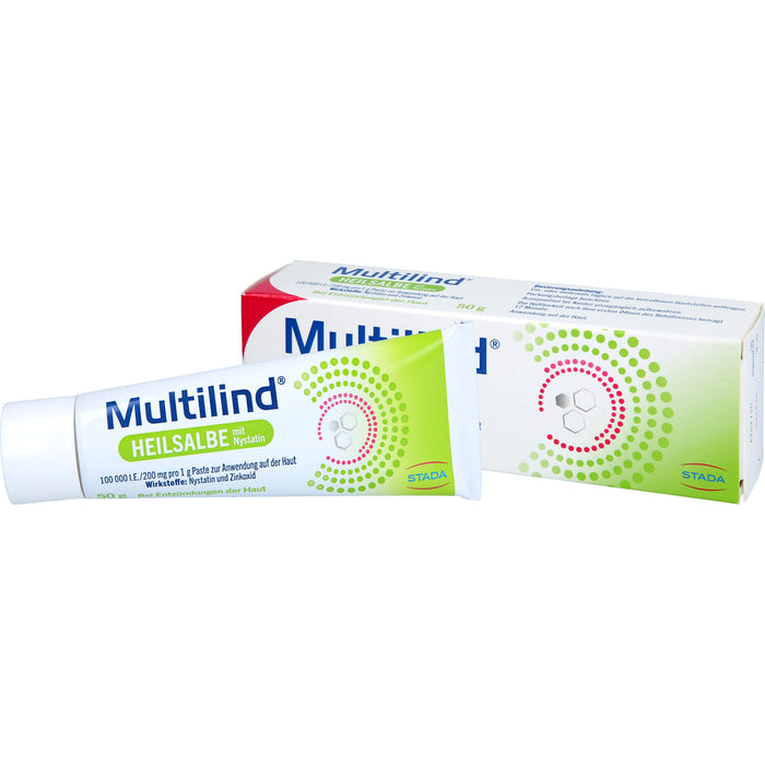 Multilind Heilsalbe mit Nystatin bei Entzündungen der Haut, 50 g Creme