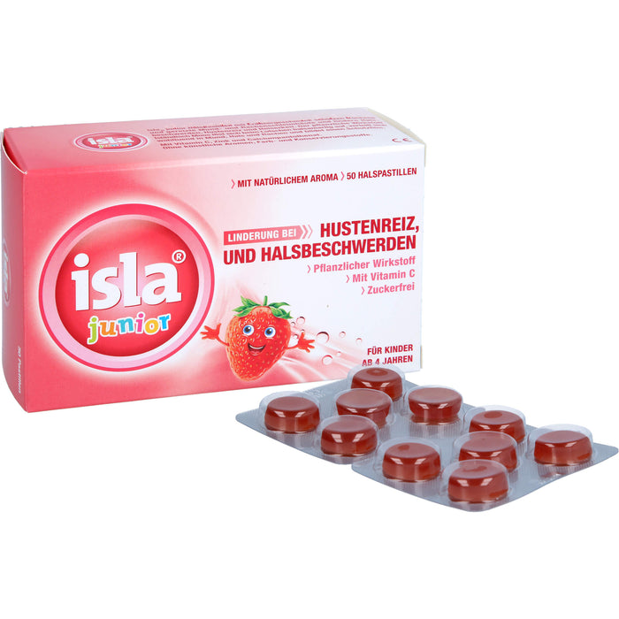 Isla Junior Pastillen bei Hustenreiz und Halsschmerzen, 50 pcs. Pastilles