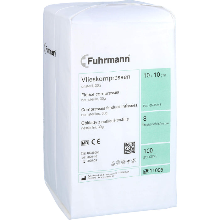 Vlieskompressen 10x10cm 8lagig 30gr unsteril, 100 St KOM