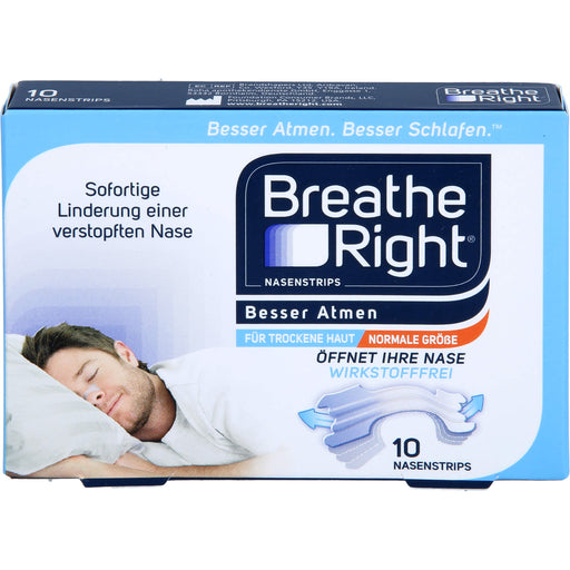 Breathe Right transparente Nasenpflaster Besser Atmen, 10 St. Pflaster