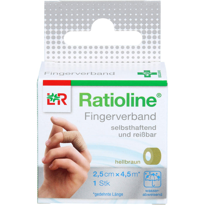 Ratioline Fingerverband selbsthaftend und reißbar hellbraun 2,5 cm x 4,5 m, 1 St. Verband