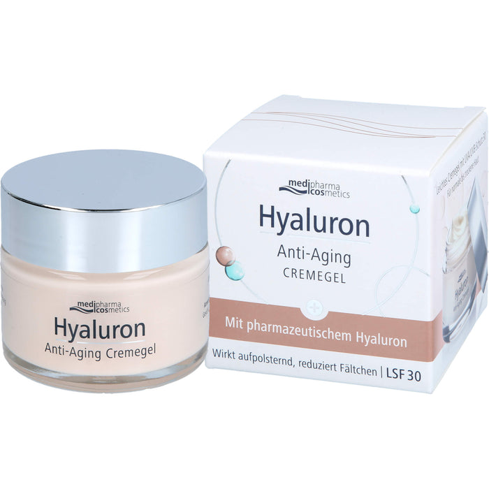 Medipharma Cosmetics Hyaluron Anti-Aging Cremegel wirkt aufpolsternd und reduziert Falten, 50 ml Gel