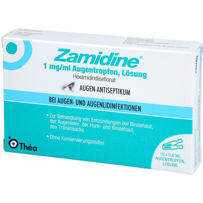 Zamidine 1 mg/ml Augentropfen bei Augen- und Augenlidinfektionen, 10 pc Récipients à dose unique