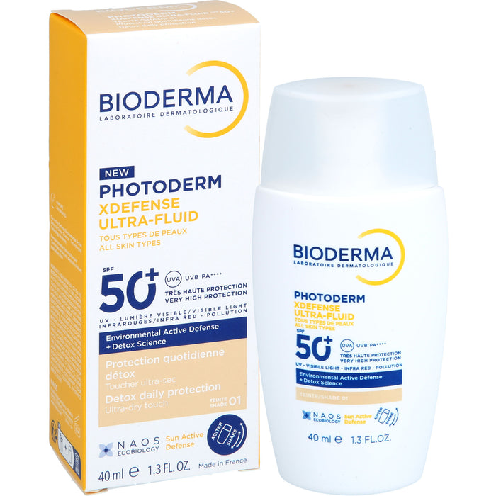 BIODERMA Photoderm XDefense Ultra-fluid LSF 50+ hell getönt, 40 ml Solution