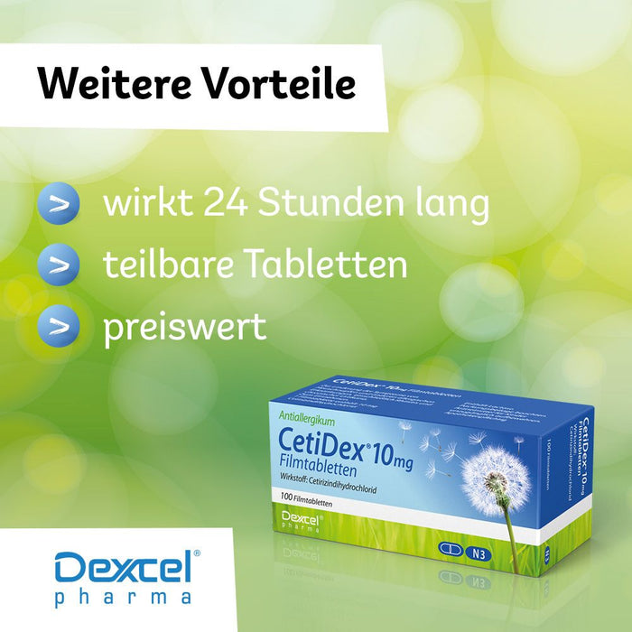 CetiDex 10 mg Tabletten bei Allergien, 50 pcs. Tablets