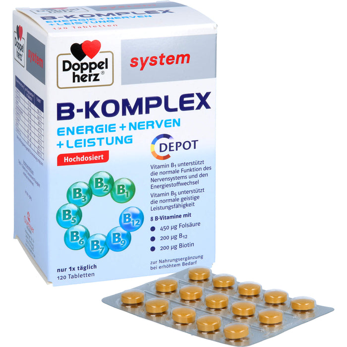 Doppelherz system B-Komplex Tabletten Energie + Nerven + Leistung, 120 pc Tablettes