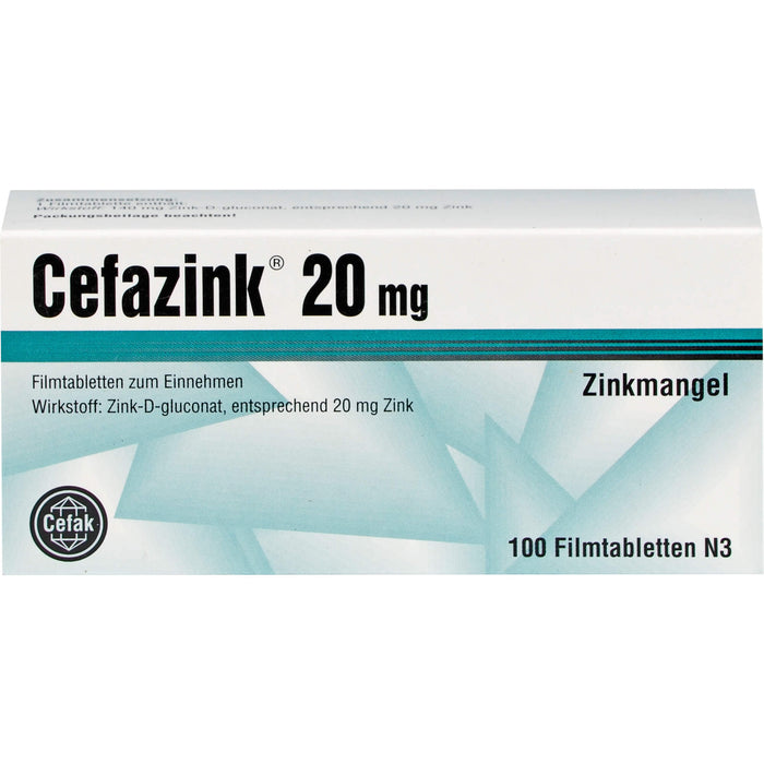 Cefazink 20 mg Filmtabletten bei Zinkmangel, 100 pc Tablettes