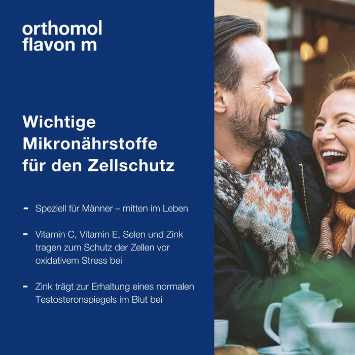 Orthomol Flavon m - wichtige Mikronährstoffe für den Zellschutz - speziell für den Mann - mit Selen, Zink und Omega-3-Fettsäuren, 30 St. Tagesportionen