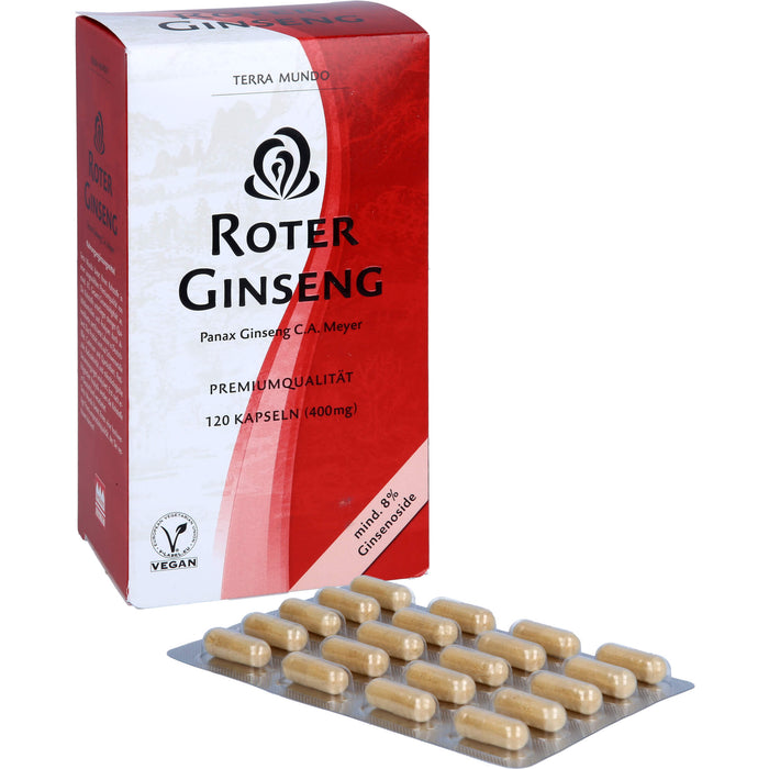 TERRA MUNDO Roter Ginseng 400 mg Kapseln, 120 St. Kapseln
