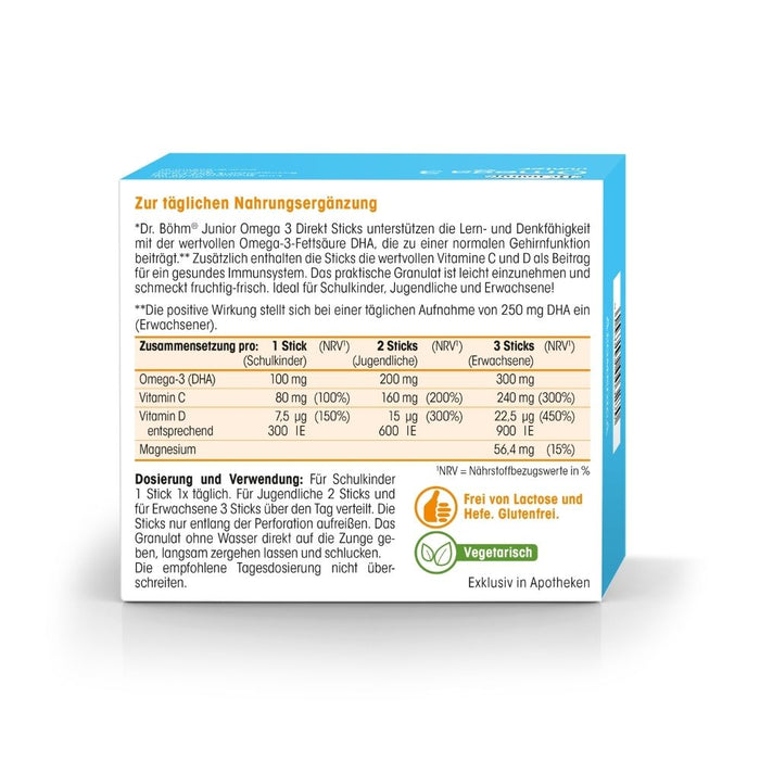 Dr. Böhm Junior Omega-3 Sticks, 30 St. Sticks