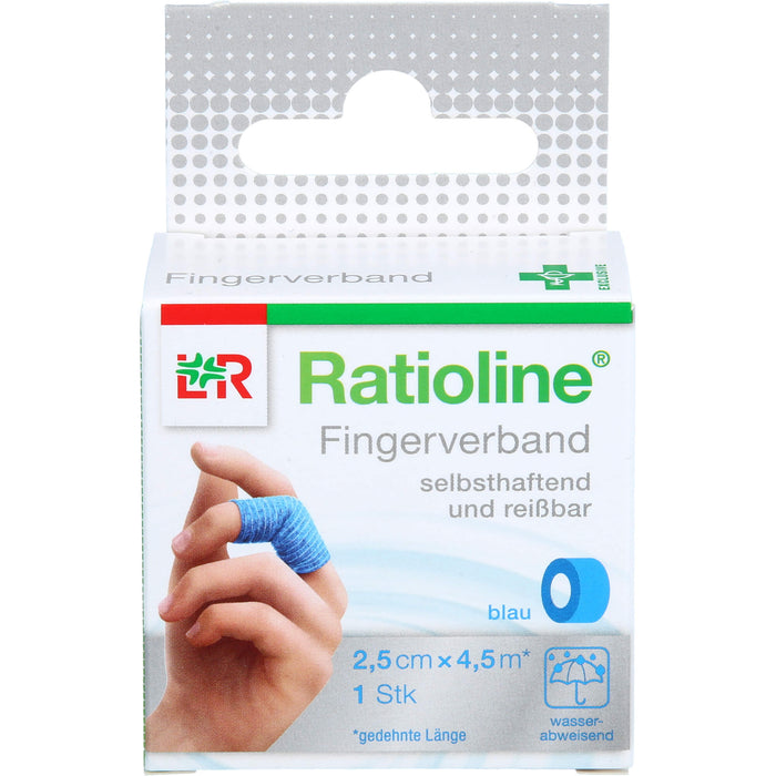 Ratioline selbsthaftender Fingerverband blau 2,5 cm x 4,5 m, 1 St. Verband