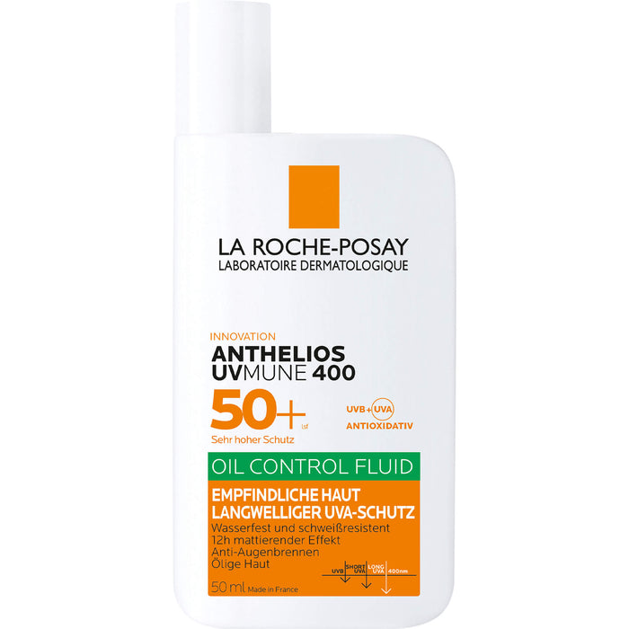 La Roche-Posay Anthelios Oil Control Fluid 50+ UVMune 400 für empfindliche Haut, 50 ml Creme