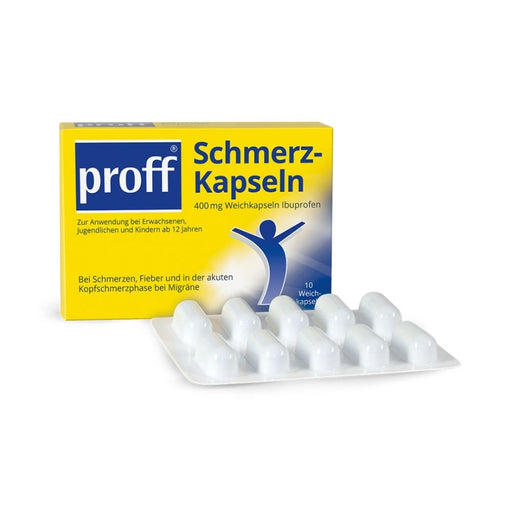 proff 400 mg Ibuprofen Schmerzkapseln bei Schmerzen und Fieber, 10 St. Kapseln