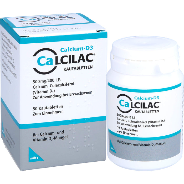 Calcilac Kautabletten 500 mg/400 I.E., 50 St KTA