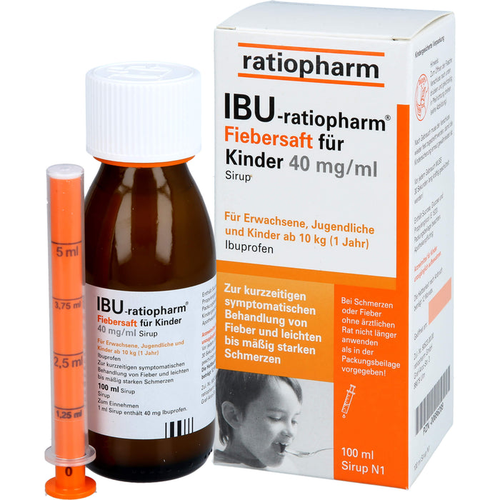 IBU-ratiopharm Fiebersaft für Kinder 4 %, 100 ml Solution