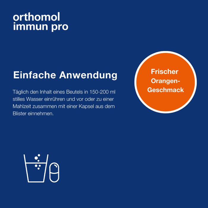 Orthomol Immun pro - Nahrungsergänzungsmittel mit Mikronährstoffen, Inulin und ausgewählten Mikroorganismen - Granulat/Kapsel, 30 St. Tagesportionen