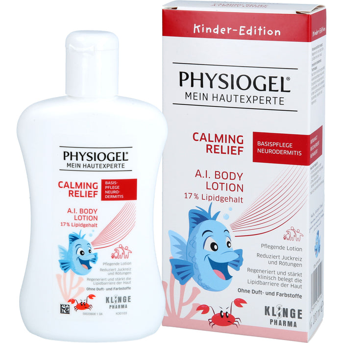 PHYSIOGEL Calming Relief A.I. Body Lotion Basispflege bei Neurodermitis für Kinder, 200 ml Lotion