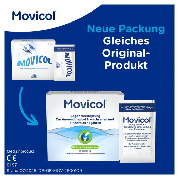 MOVICOL, Pulver zur Herstellung einer Lösung zum Einnehmen gegen Verstopfung, 50 pc Sachets